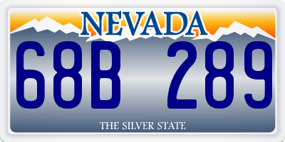 NV license plate 68B289
