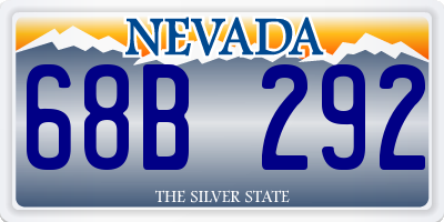 NV license plate 68B292