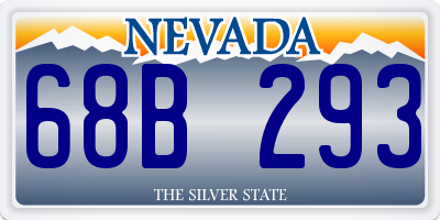 NV license plate 68B293