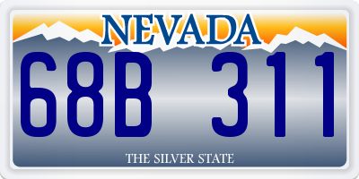 NV license plate 68B311