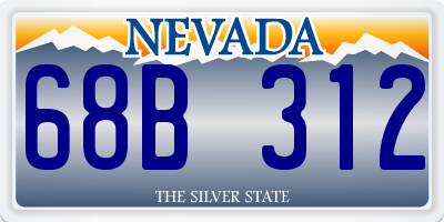 NV license plate 68B312