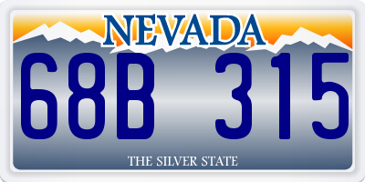 NV license plate 68B315