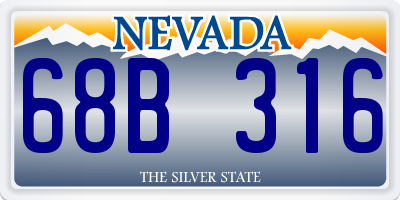 NV license plate 68B316