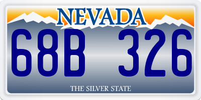 NV license plate 68B326