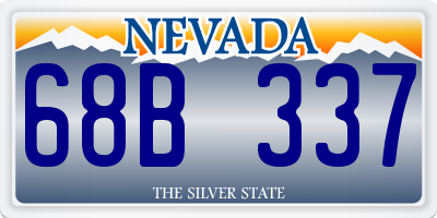 NV license plate 68B337