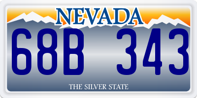 NV license plate 68B343