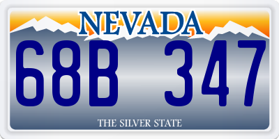 NV license plate 68B347