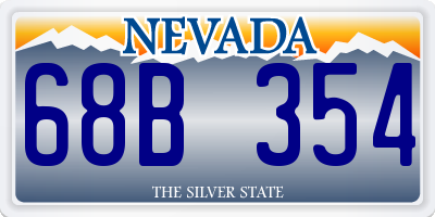 NV license plate 68B354