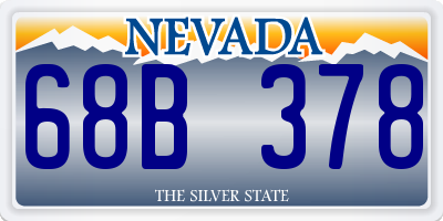 NV license plate 68B378