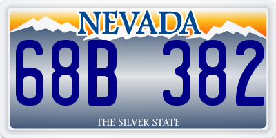 NV license plate 68B382