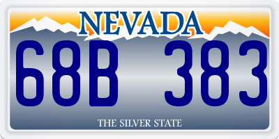 NV license plate 68B383