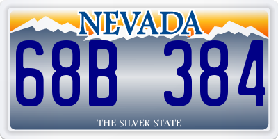NV license plate 68B384