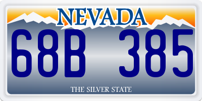 NV license plate 68B385