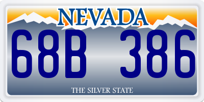 NV license plate 68B386