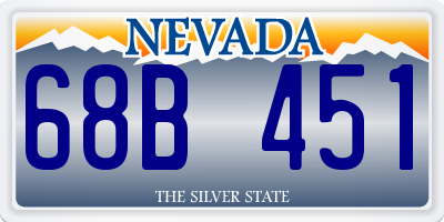 NV license plate 68B451