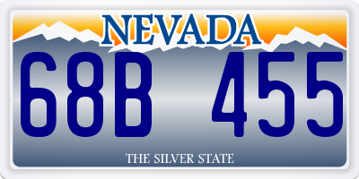 NV license plate 68B455