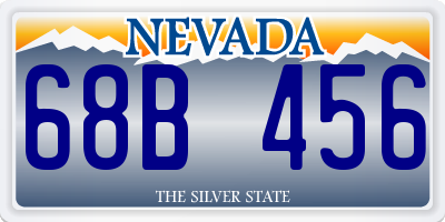 NV license plate 68B456