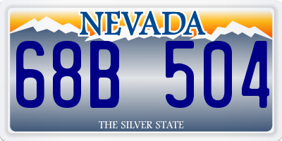 NV license plate 68B504