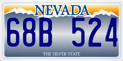 NV license plate 68B524