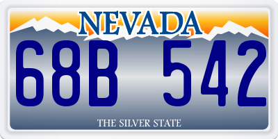 NV license plate 68B542