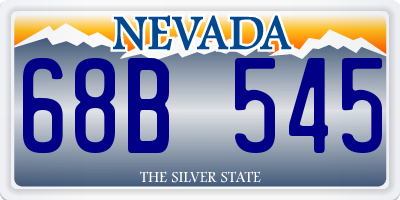 NV license plate 68B545