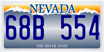 NV license plate 68B554