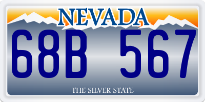 NV license plate 68B567