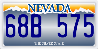 NV license plate 68B575