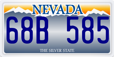 NV license plate 68B585