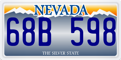 NV license plate 68B598