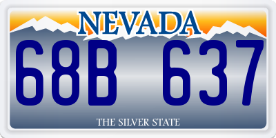 NV license plate 68B637