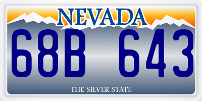 NV license plate 68B643