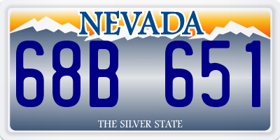 NV license plate 68B651