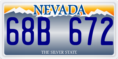 NV license plate 68B672