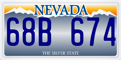 NV license plate 68B674