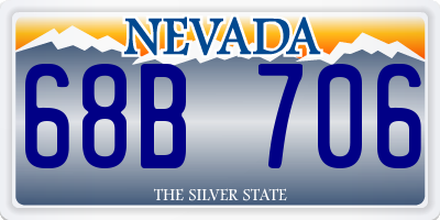 NV license plate 68B706