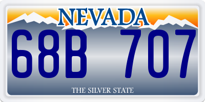 NV license plate 68B707