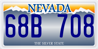 NV license plate 68B708