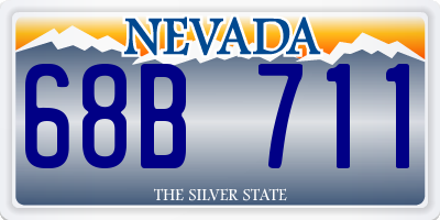 NV license plate 68B711