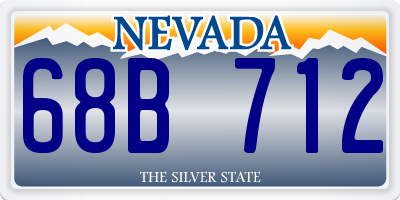 NV license plate 68B712