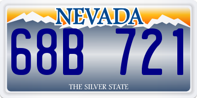 NV license plate 68B721