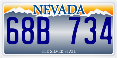 NV license plate 68B734
