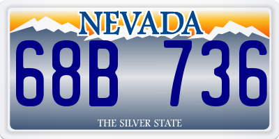 NV license plate 68B736