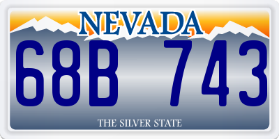NV license plate 68B743