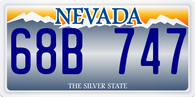 NV license plate 68B747