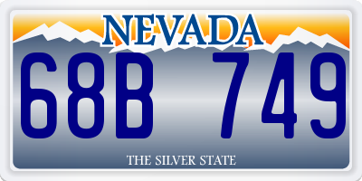 NV license plate 68B749