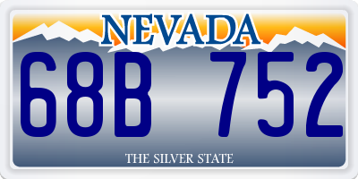 NV license plate 68B752