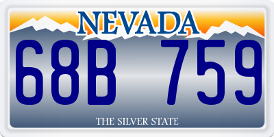 NV license plate 68B759