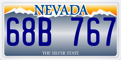 NV license plate 68B767