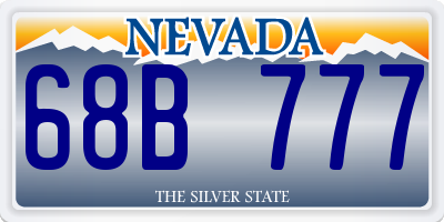 NV license plate 68B777